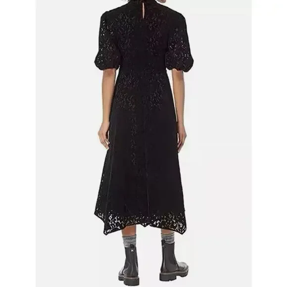 camila broderie asymmetric hem dress Blue Cotton Cutwork Flouncy Maxi Camilla Dress – SABO main image 1